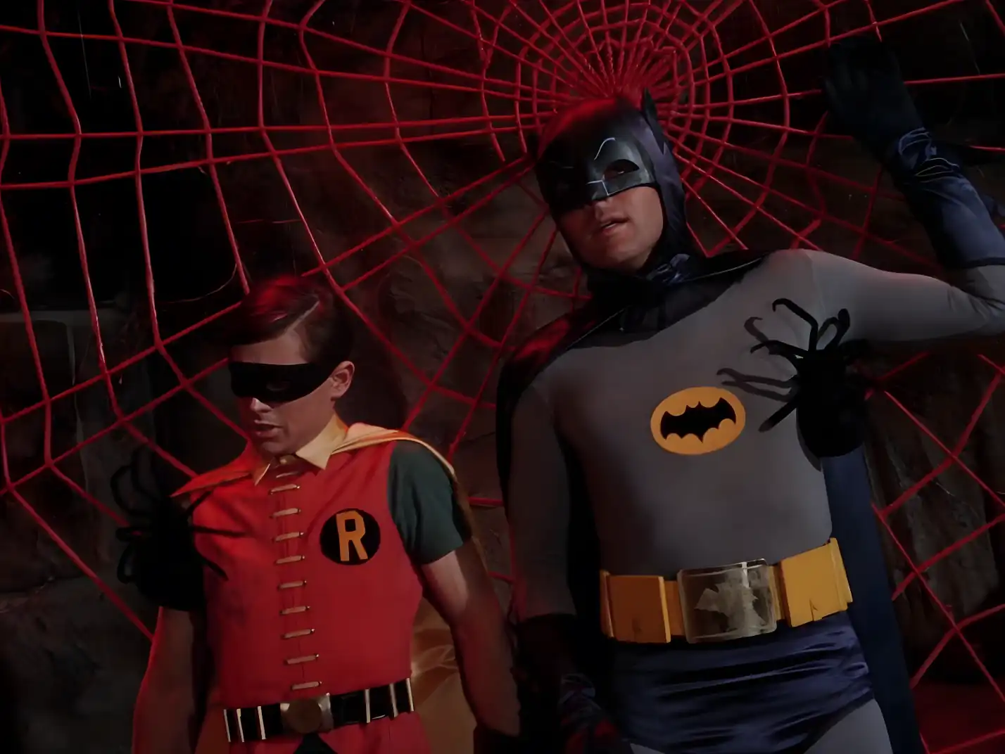 The Dynamic Duo caught in a sticky web